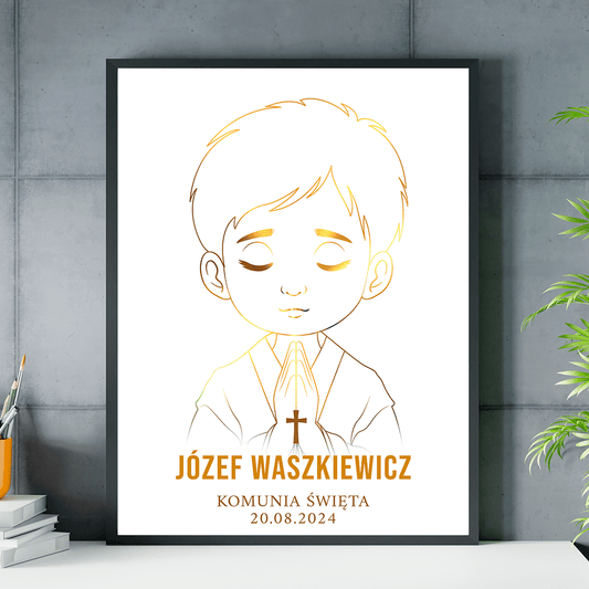 Pierwsza Komunia Święta - plakat, spersonalizowany prezent dla dziecka - Adamell.pl