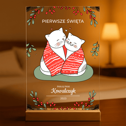 Pierwsze święta razem - Druk na szkle, spersonalizowany prezent dla niej - Adamell.pl