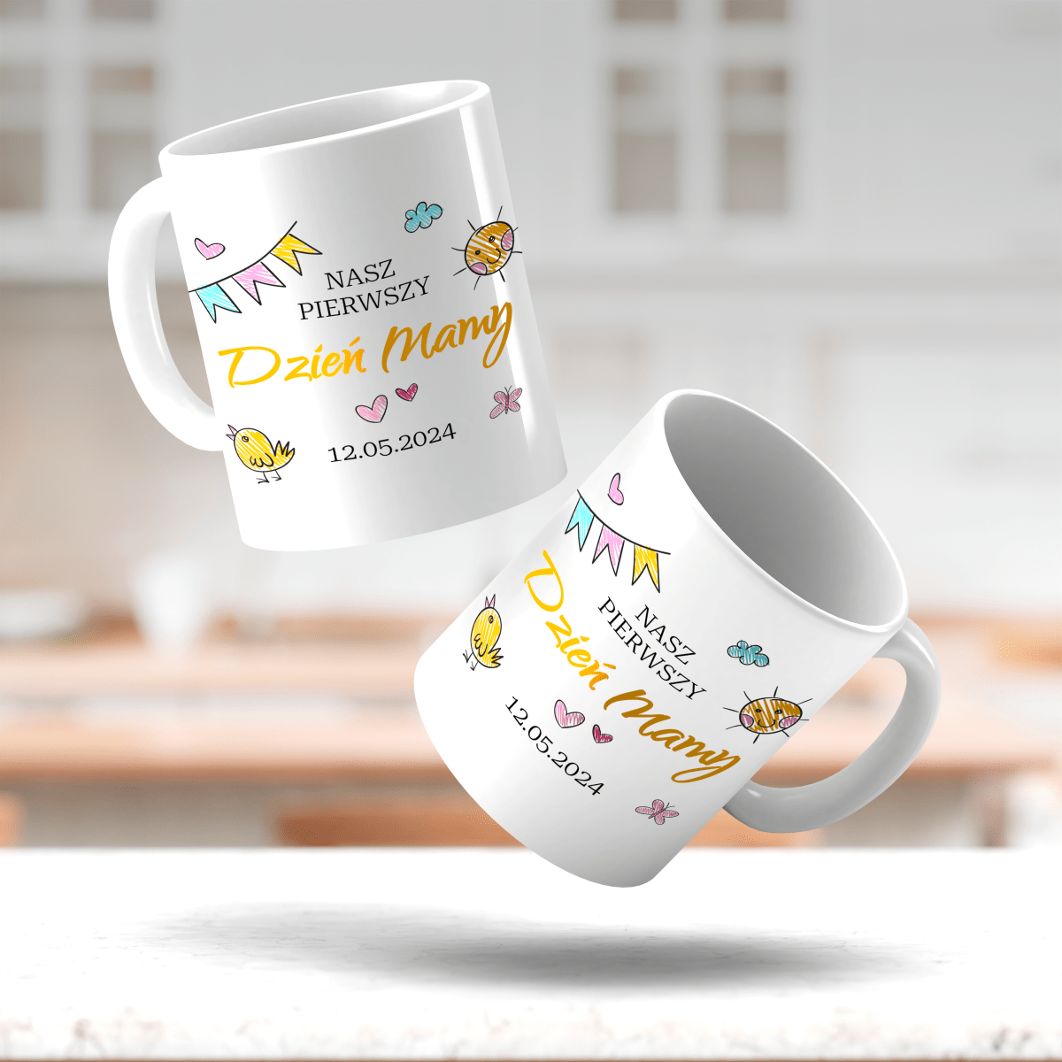 Pierwszy dzień mamy - 1x Kubek z nadrukiem, spersonalizowany prezent dla mamy - Adamell.pl