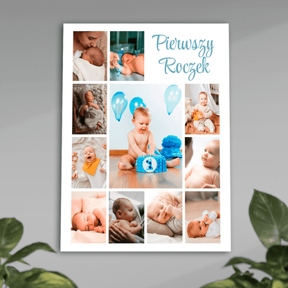 Pierwszy roczek - plakat, spersonalizowany prezent dla dziecka - Adamell.pl