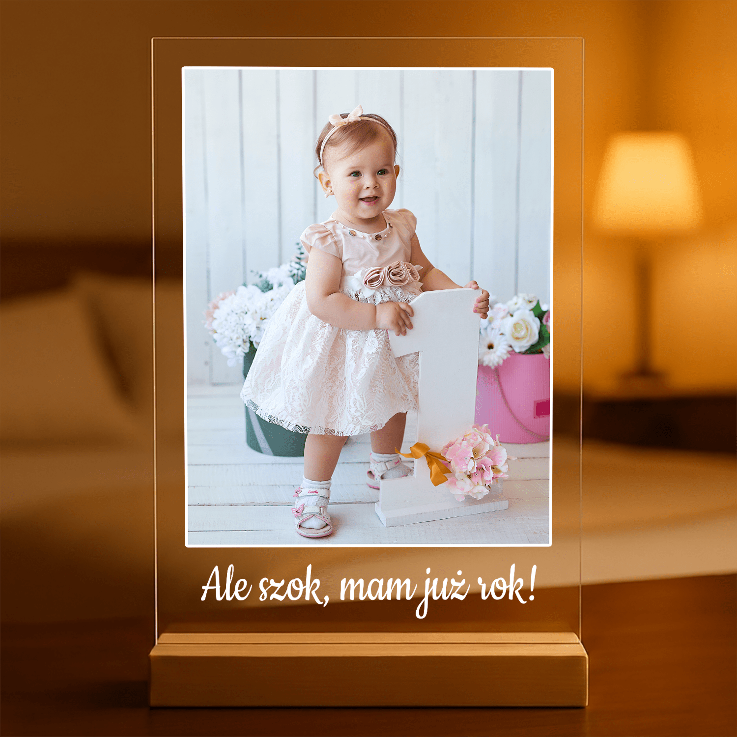 Pierwszy rok - Druk na szkle, spersonalizowany prezent - Adamell.pl