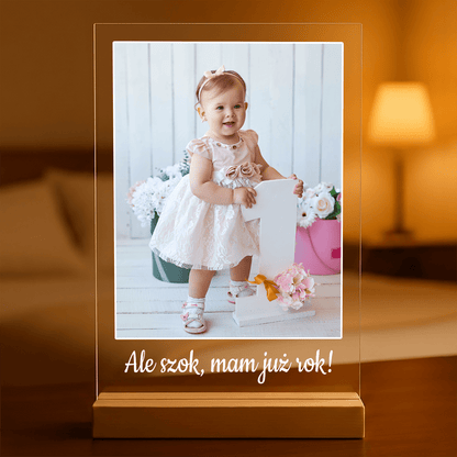 Pierwszy rok - Druk na szkle, spersonalizowany prezent - Adamell.pl