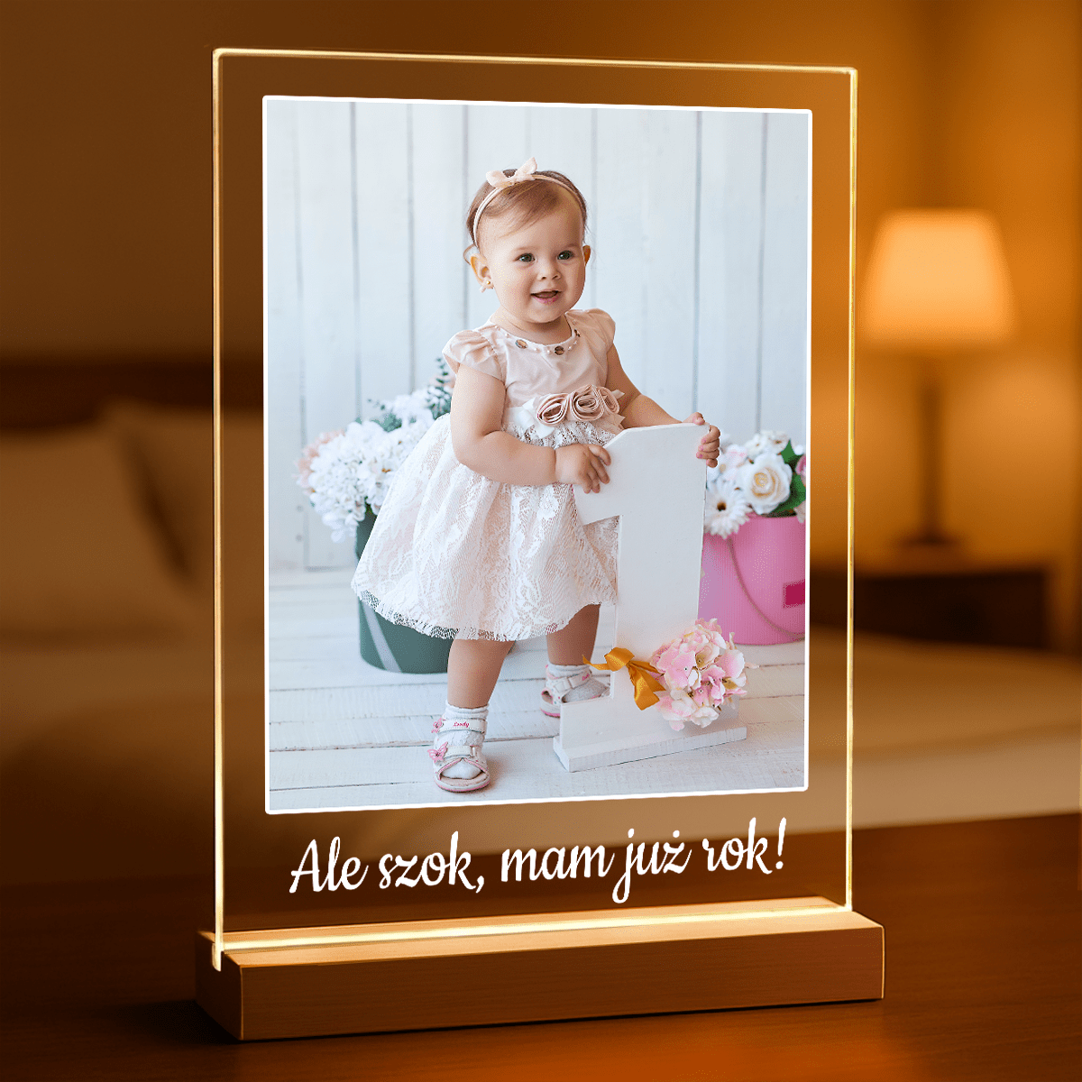 Pierwszy rok - Druk na szkle, spersonalizowany prezent - Adamell.pl