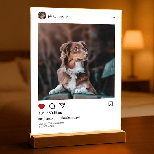 Pies Instagram - Druk na szkle, spersonalizowany prezent - Adamell.pl