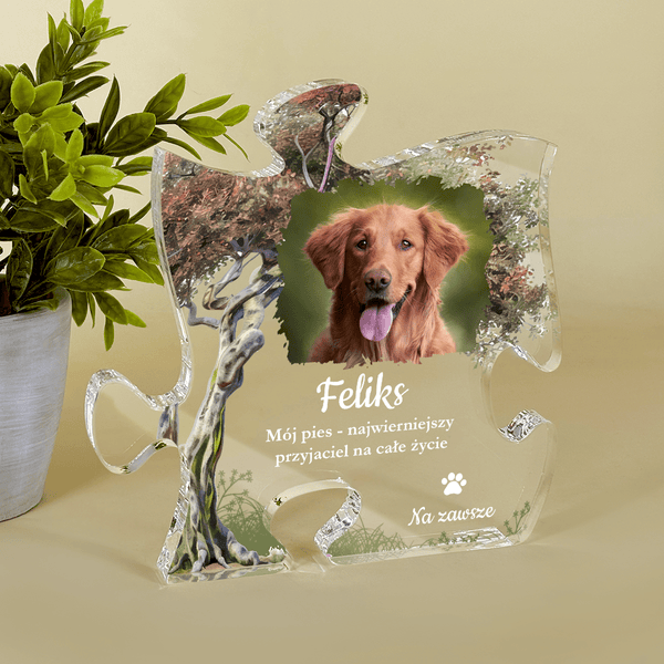 Pies to przyjaciel na zawsze - Druk na szkle - puzzel, spersonalizowany prezent - Adamell.pl