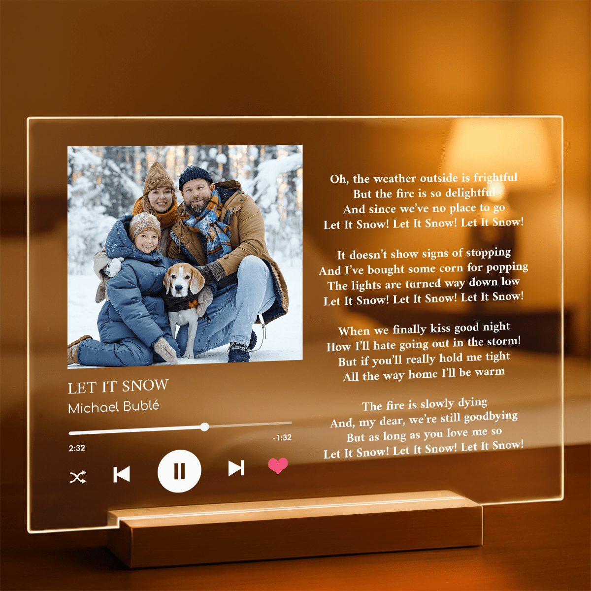 Piosenka świąteczna - Druk na szkle, spersonalizowany dla rodziny - Adamell.pl