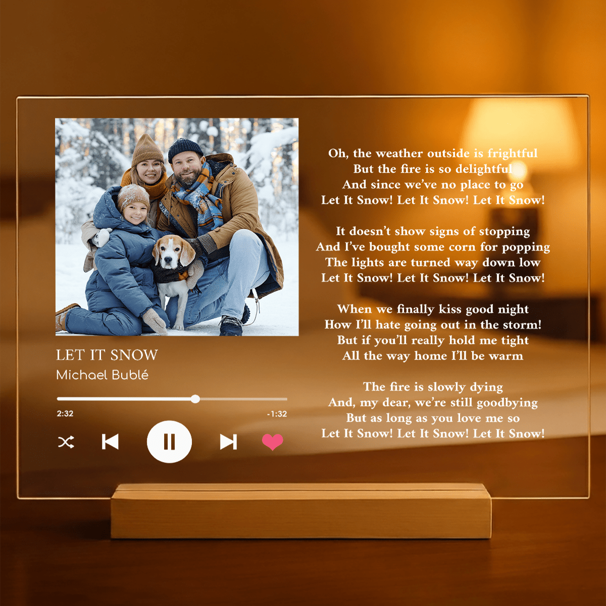 Piosenka świąteczna - Druk na szkle, spersonalizowany dla rodziny - Adamell.pl