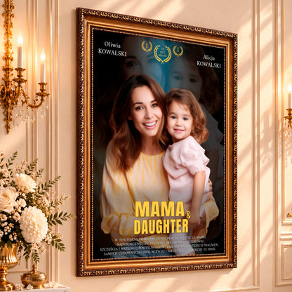 Portret ze zdjęcia na płótnie Plakat filmowy — prezent dla mamy