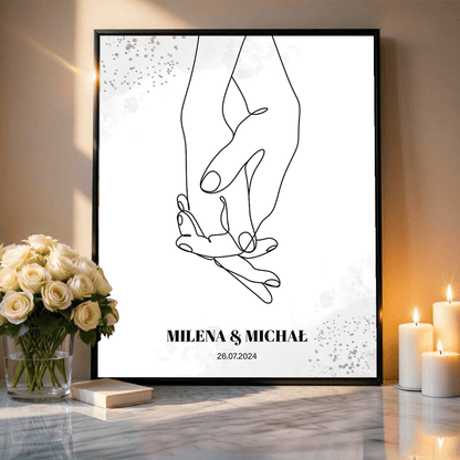 Plakat personalizowany Pamiątka ślubu prezent dla pary młodej - Adamell.pl