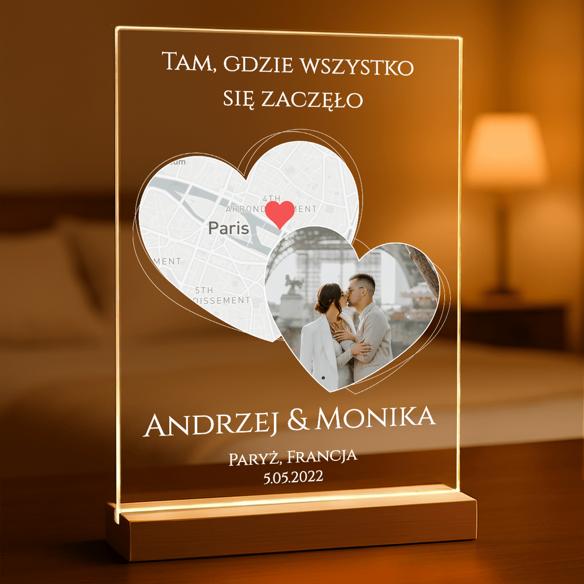 Początek wszystkiego - Druk na szkle, spersonalizowany prezent dla pary - Adamell.pl