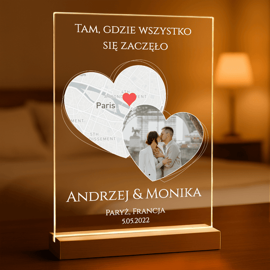 Początek wszystkiego - Druk na szkle, spersonalizowany prezent dla pary - Adamell.pl