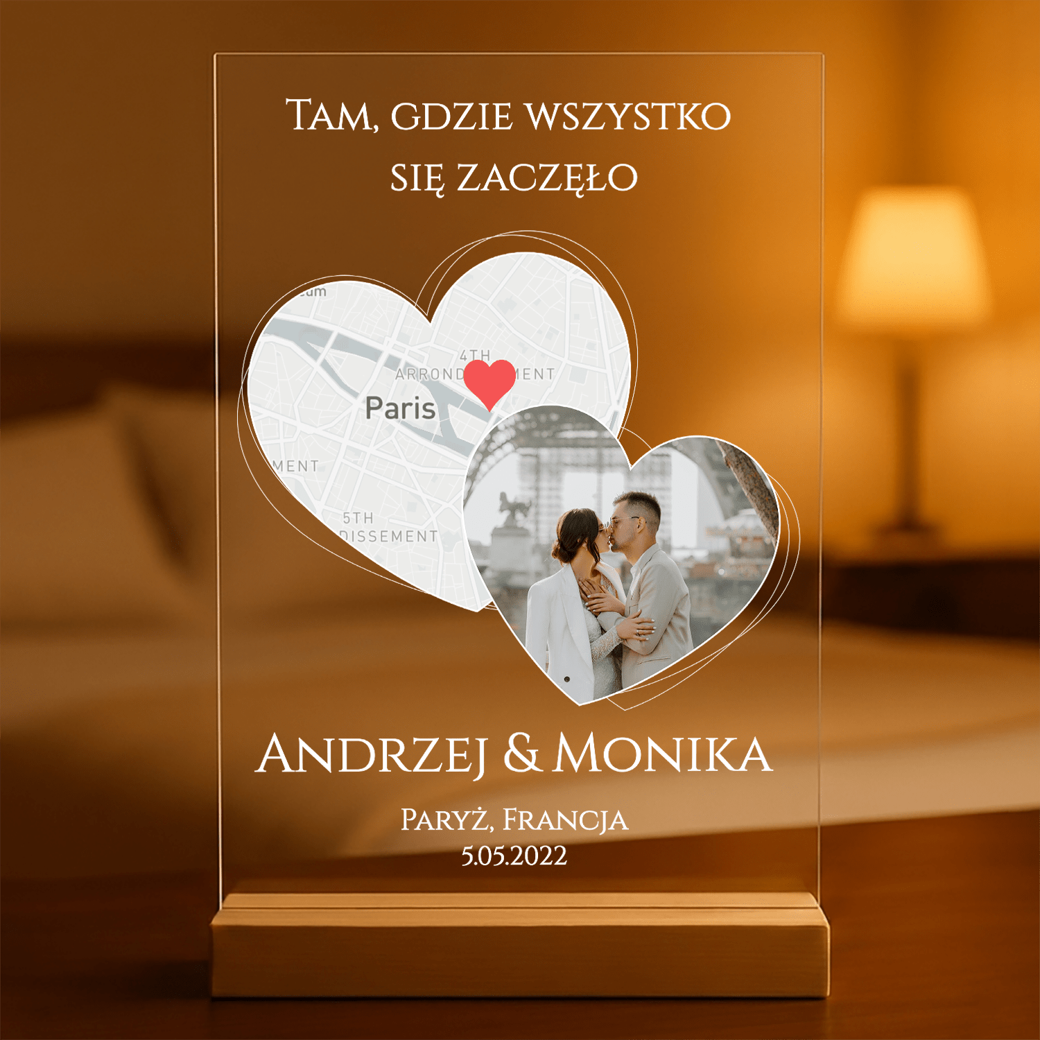 Początek wszystkiego - Druk na szkle, spersonalizowany prezent dla pary - Adamell.pl