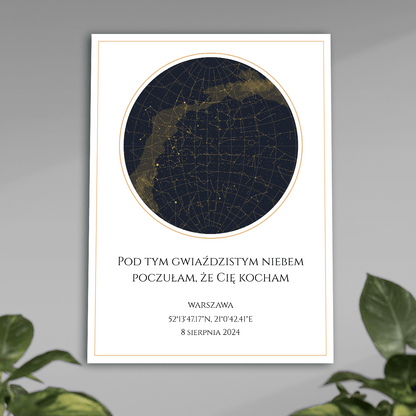 Pod gwieździstym niebem - plakat, spersonalizowany prezent dla mężczyzny - Adamell.pl