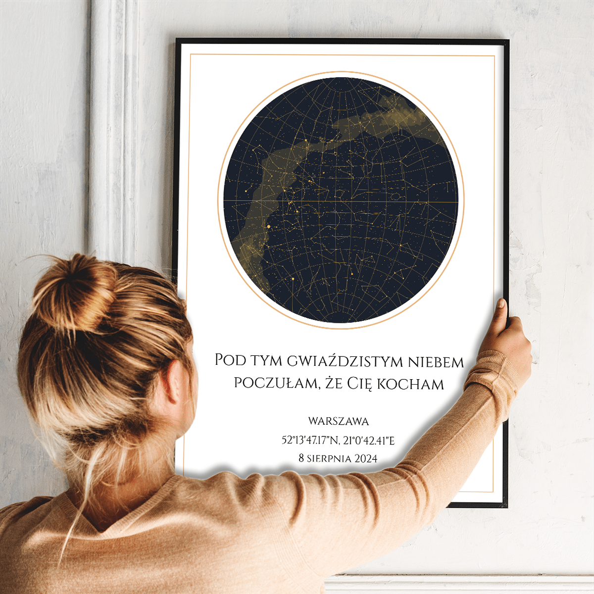 Pod gwieździstym niebem - plakat, spersonalizowany prezent dla mężczyzny - Adamell.pl
