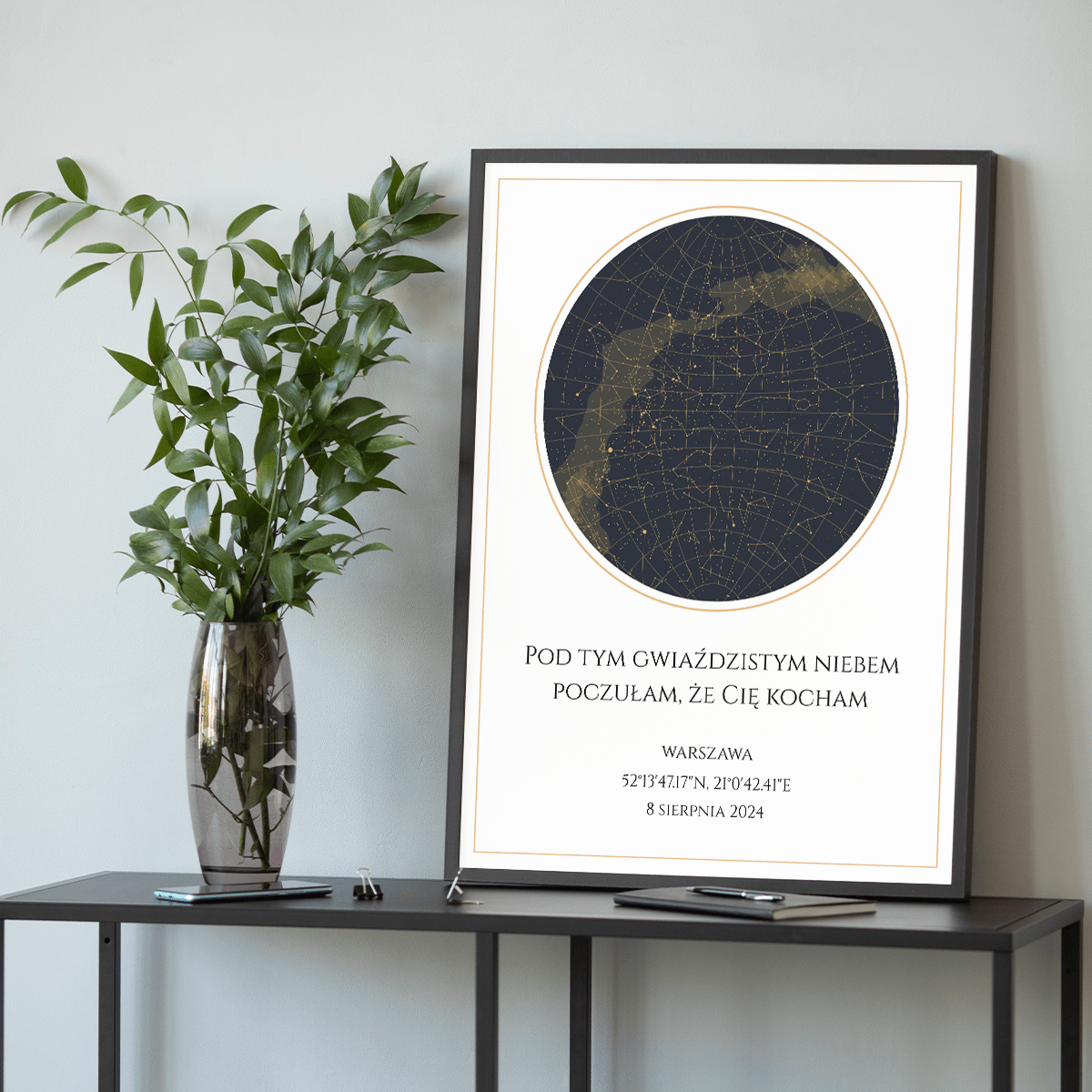 Pod gwieździstym niebem - plakat, spersonalizowany prezent dla mężczyzny - Adamell.pl