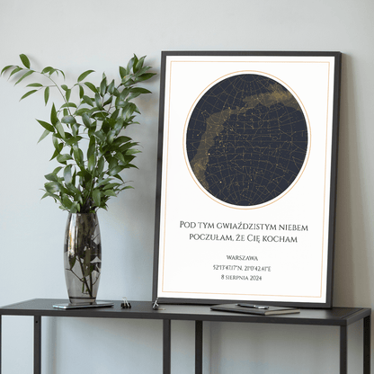 Pod gwieździstym niebem - plakat, spersonalizowany prezent dla mężczyzny - Adamell.pl