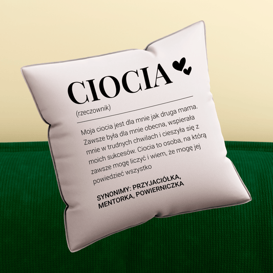 Poduszka z własnym nadrukiem DRUGA MAMA - spersonalizowany prezent dla cioci - Adamell.pl
