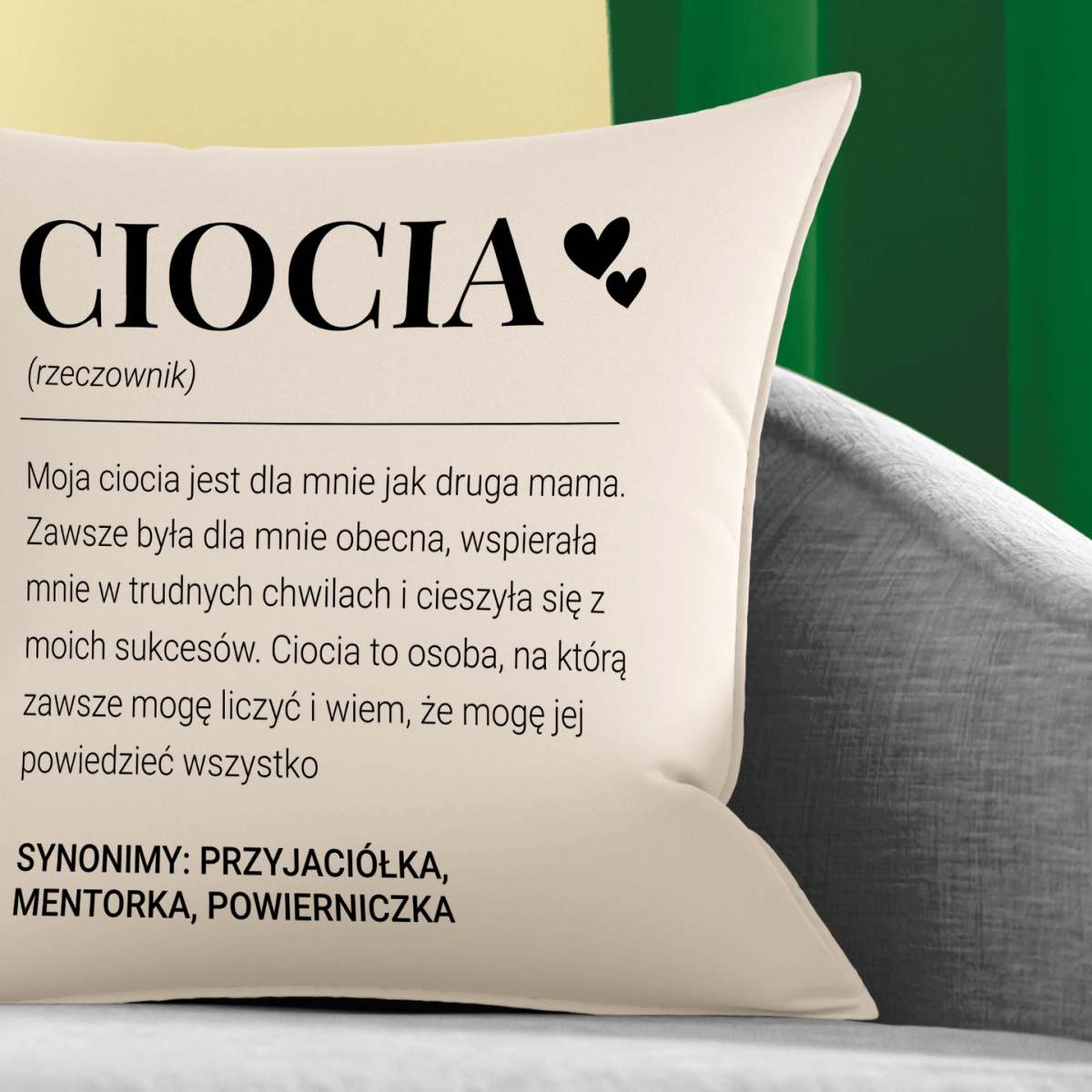 Poduszka z własnym nadrukiem DRUGA MAMA - spersonalizowany prezent dla cioci - Adamell.pl