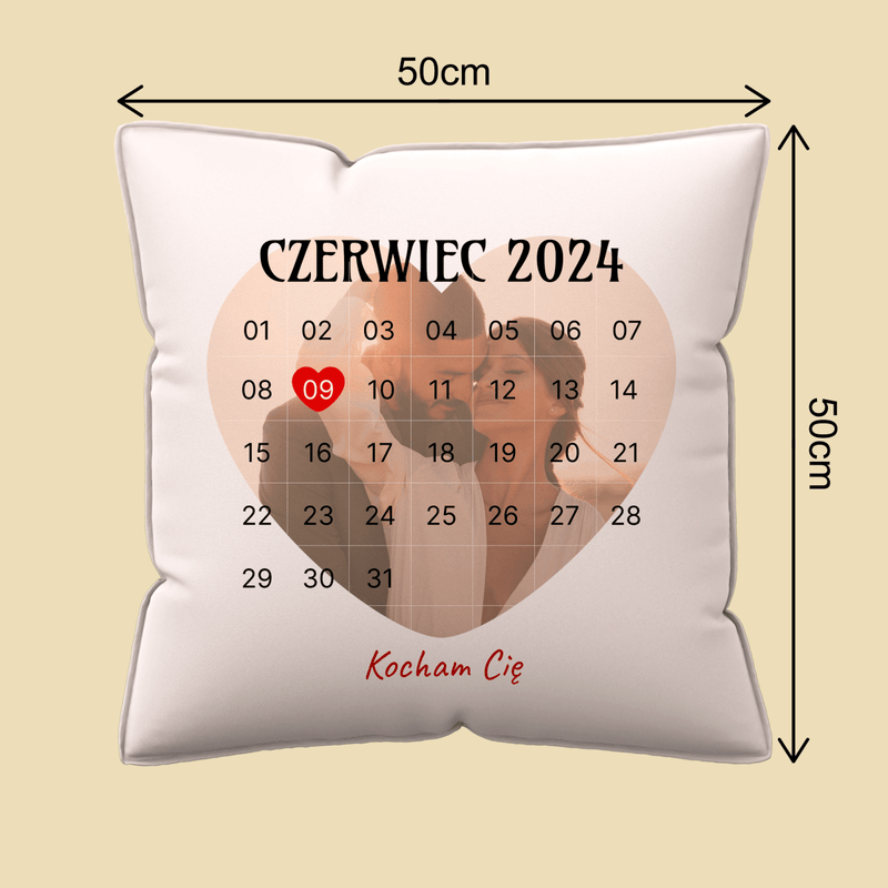 Poduszka z własnym nadrukiem KOCHAM CIĘ - spersonalizowany prezent dla pary - Adamell.pl