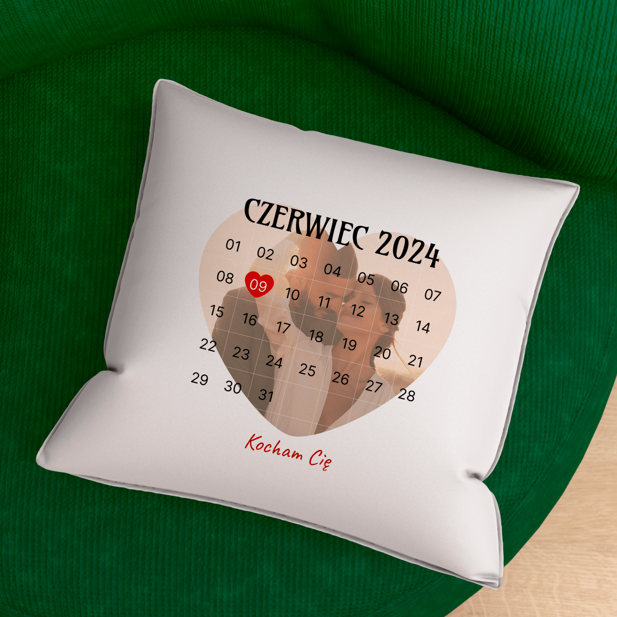 Poduszka z własnym nadrukiem KOCHAM CIĘ - spersonalizowany prezent dla pary - Adamell.pl