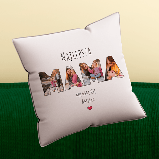 Poduszka z własnym nadrukiem MAMA - spersonalizowany prezent dla mamy - Adamell.pl
