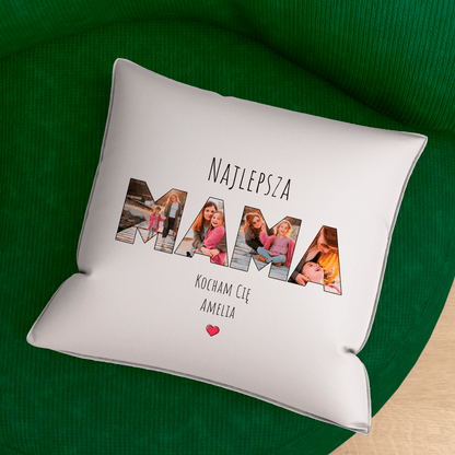 Poduszka z własnym nadrukiem MAMA - spersonalizowany prezent dla mamy - Adamell.pl