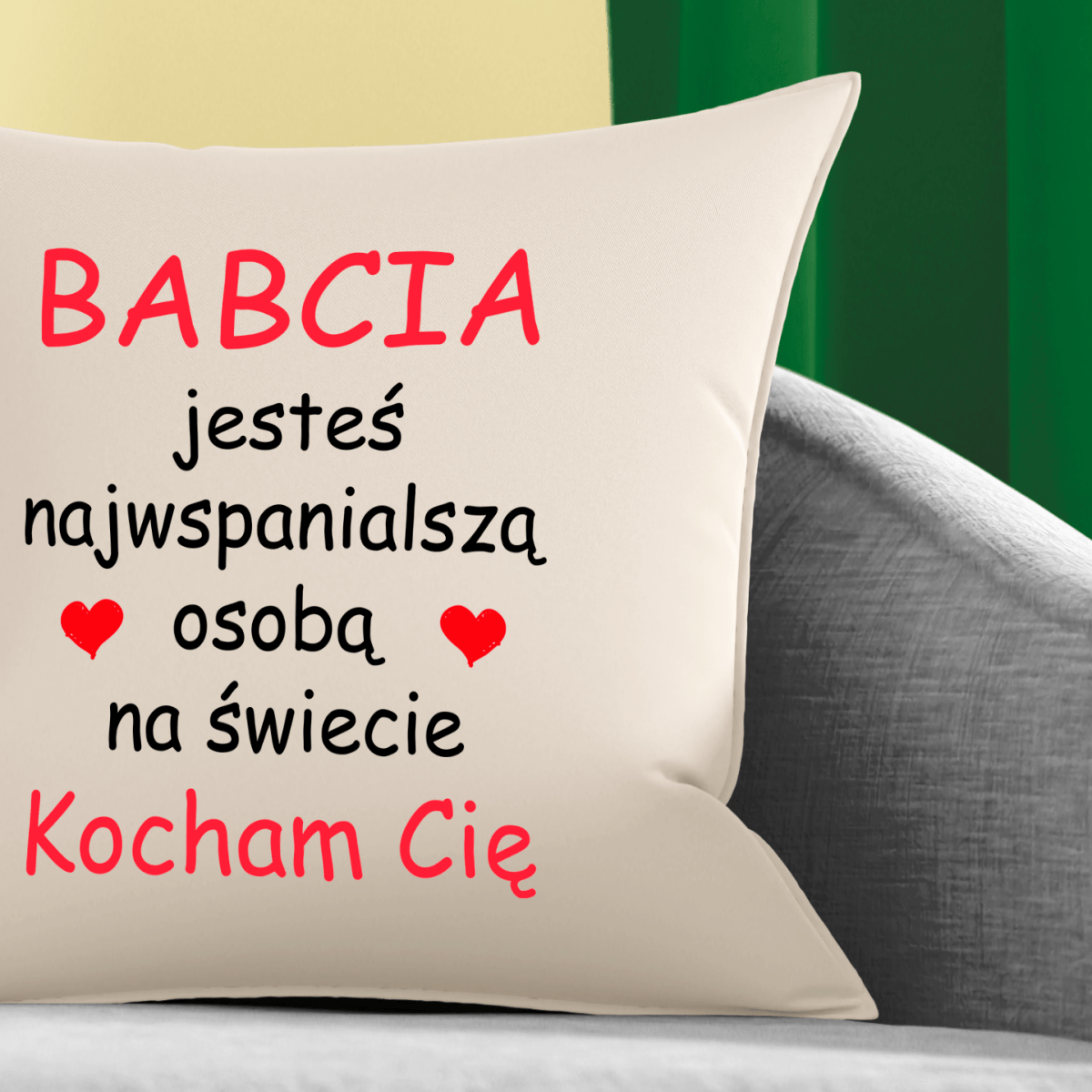 Poduszka z własnym nadrukiem NAJWSPANIALSZA OSOBA - spersonalizowany prezent dla babci - Adamell.pl