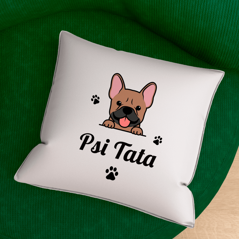 Poduszka z własnym nadrukiem PSI TATA - spersonalizowany prezent dla właściciela psa - Adamell.pl