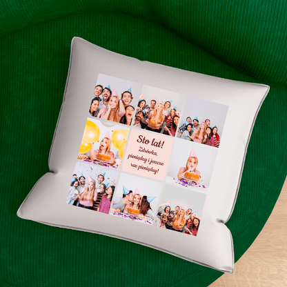 Poduszka z własnym nadrukiem STO LAT! - spersonalizowany prezent dla przyjaciółki - Adamell.pl