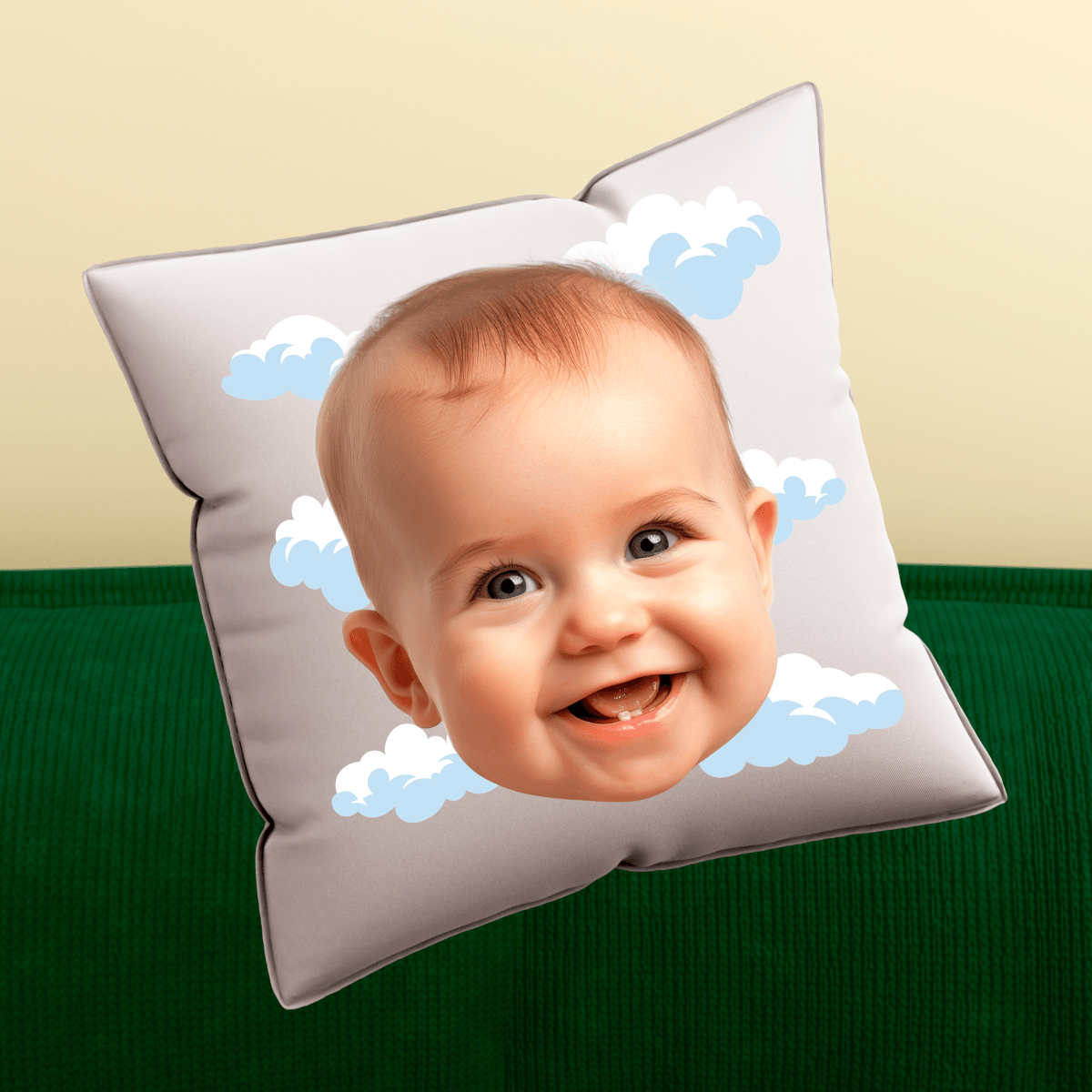 Poduszka z własnym nadrukiem TWARZ DZIECKA - spersonalizowany prezent dla dziecka - Adamell.pl