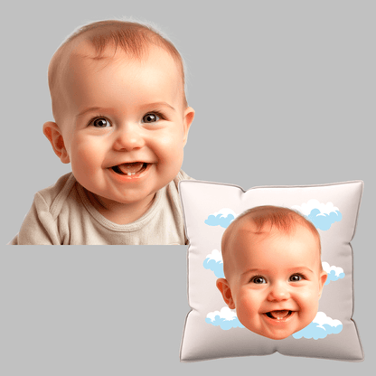 Poduszka z własnym nadrukiem TWARZ DZIECKA - spersonalizowany prezent dla dziecka - Adamell.pl