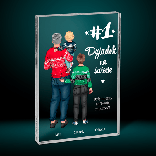 Podziękowania od wnuków Clipart - Druk na szkle, spersonalizowany prezent dla dziadka - Adamell.pl