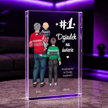 Podziękowania od wnuków Clipart - Druk na szkle, spersonalizowany prezent dla dziadka - Adamell.pl