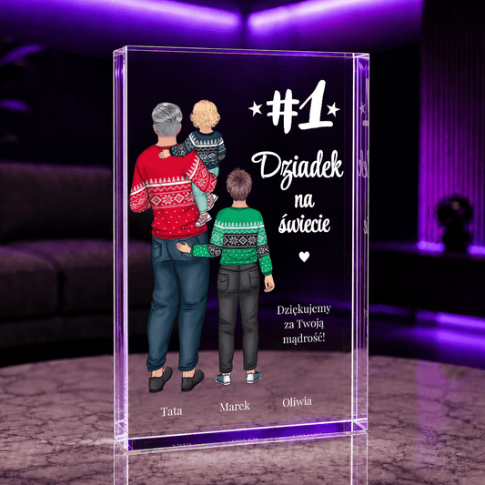 Podziękowania od wnuków Clipart - Druk na szkle, spersonalizowany prezent dla dziadka - Adamell.pl