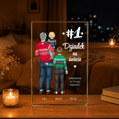 Podziękowania od wnuków Clipart - Druk na szkle, spersonalizowany prezent dla dziadka - Adamell.pl