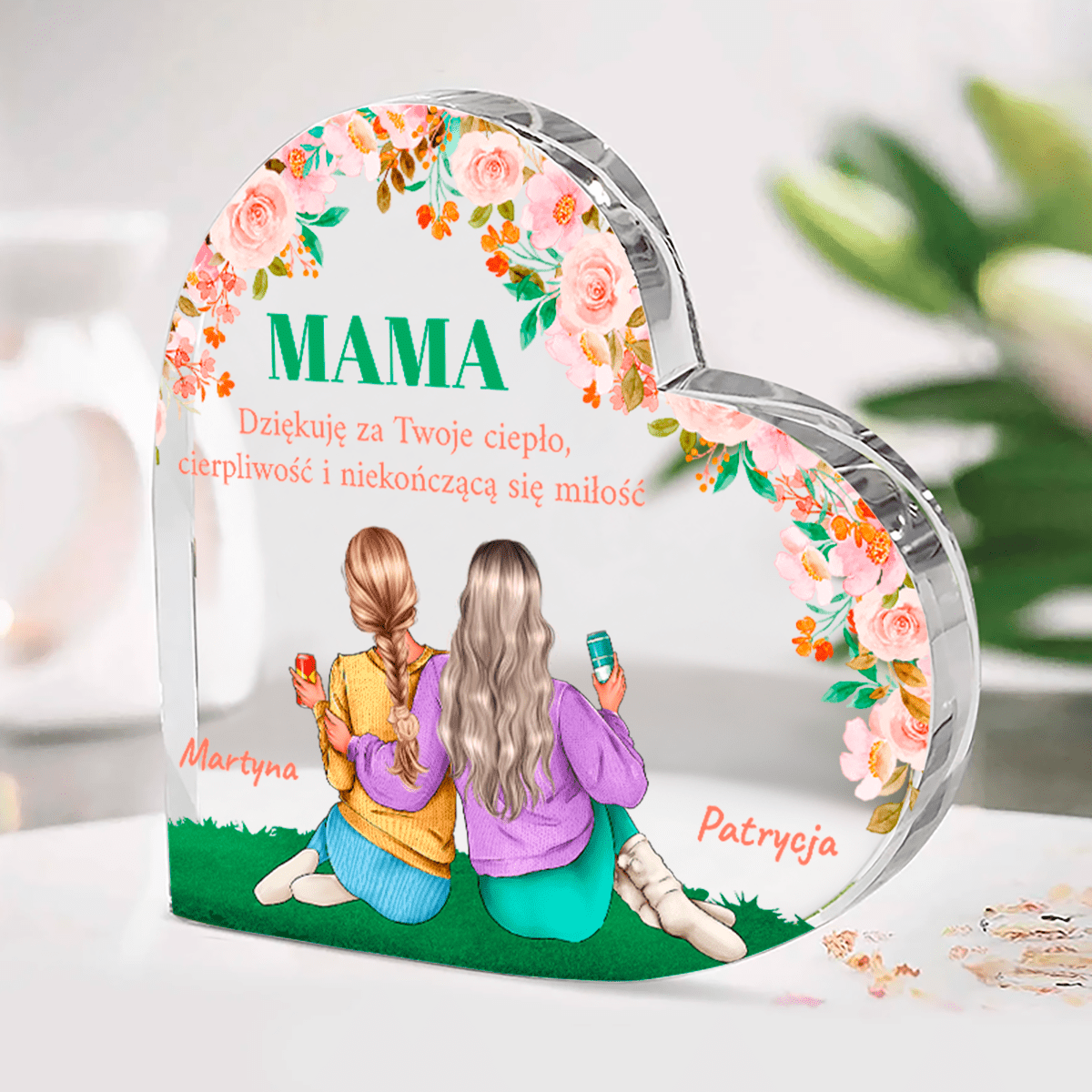 Podziękowania za miłość Clipart - Druk na szkle, spersonalizowany prezent dla mamy - Adamell.pl