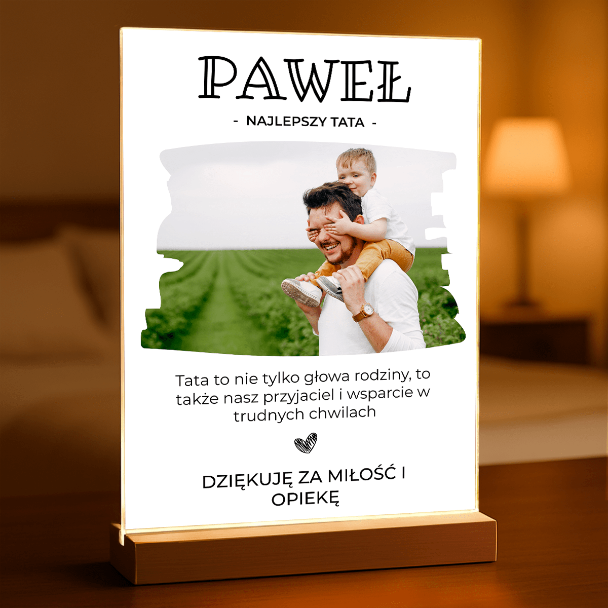 Podziękowanie dla ojca - Druk na szkle, spersonalizowany prezent dla taty - Adamell.pl