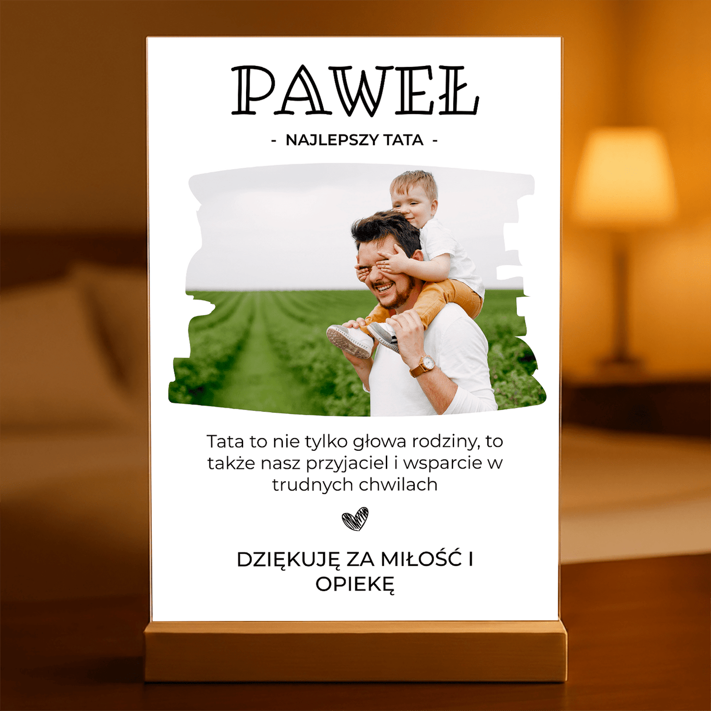 Podziękowanie dla ojca - Druk na szkle, spersonalizowany prezent dla taty - Adamell.pl