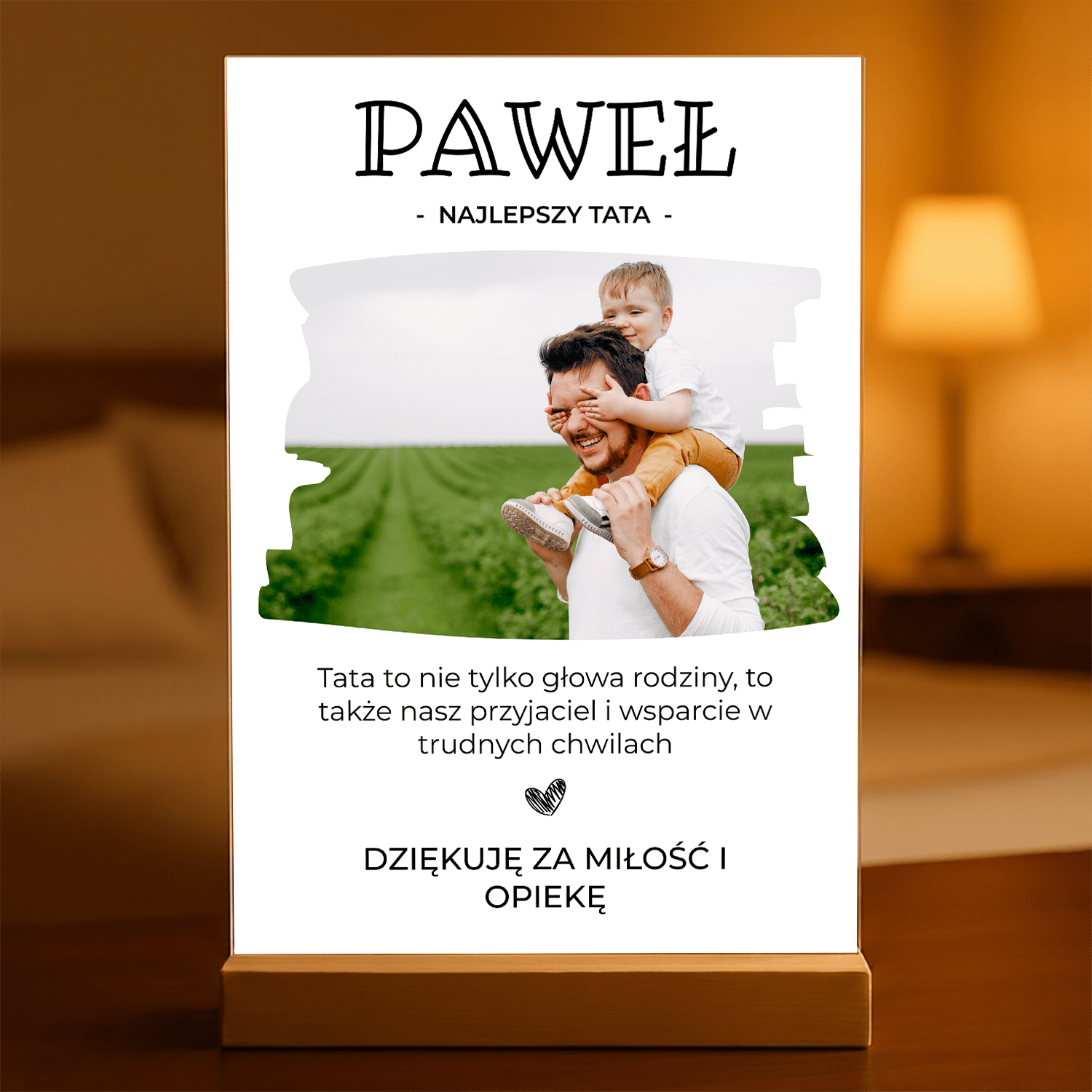 Podziękowanie dla ojca - Druk na szkle, spersonalizowany prezent dla taty - Adamell.pl