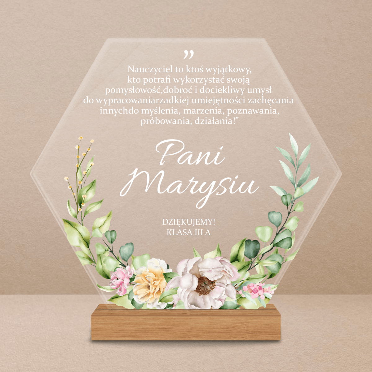 Podziękowanie dla wyjątkowego nauczyciela - Druk na szkle, spersonalizowany prezent dla nauczyciela - Adamell.pl