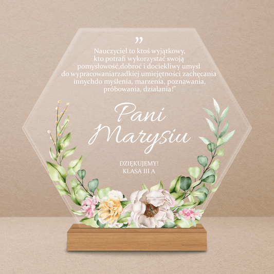 Podziękowanie dla wyjątkowego nauczyciela - Druk na szkle, spersonalizowany prezent dla nauczyciela - Adamell.pl