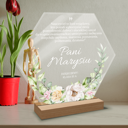 Podziękowanie dla wyjątkowego nauczyciela - Druk na szkle, spersonalizowany prezent dla nauczyciela - Adamell.pl