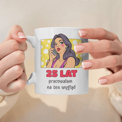 Pop art 25. urodziny - 1x Kubek z nadrukiem, spersonalizowany prezent dla niej - Adamell.pl