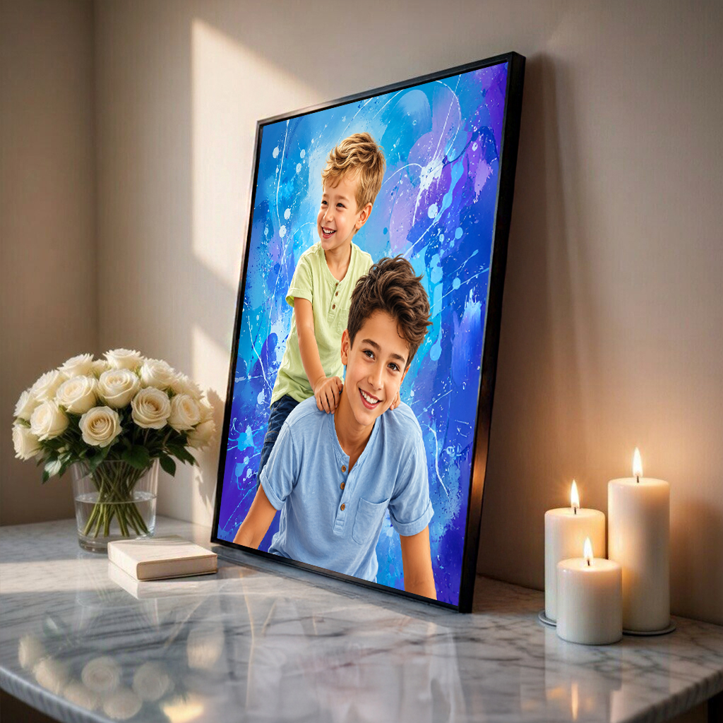 Portret braci - plakat, spersonalizowany prezent dla brata - Adamell.pl