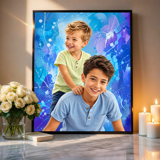 Portret braci - plakat, spersonalizowany prezent dla brata - Adamell.pl
