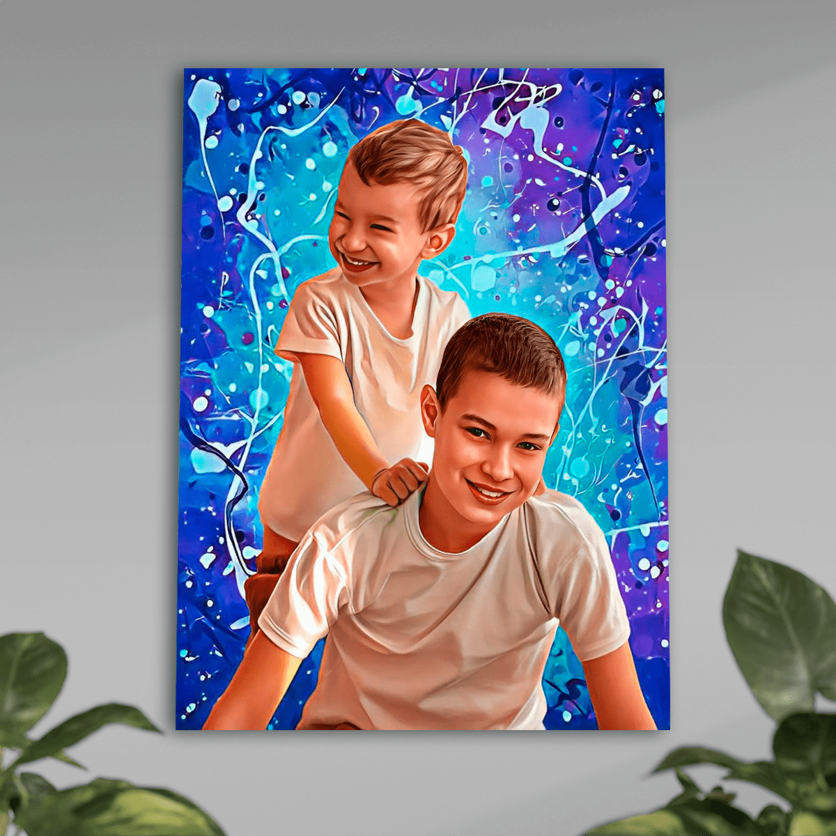 Portret braci - plakat, spersonalizowany prezent dla brata - Adamell.pl
