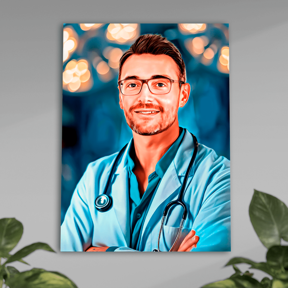 Portret doktora - plakat, spersonalizowany prezent dla lekarza - Adamell.pl