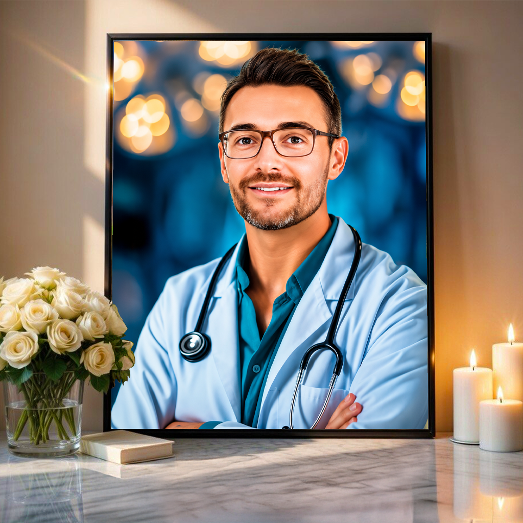 Portret doktora - plakat, spersonalizowany prezent dla lekarza - Adamell.pl