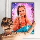 Portret dziecka + kolorowe tło - plakat, spersonalizowany prezent dla dziecka - Adamell.pl