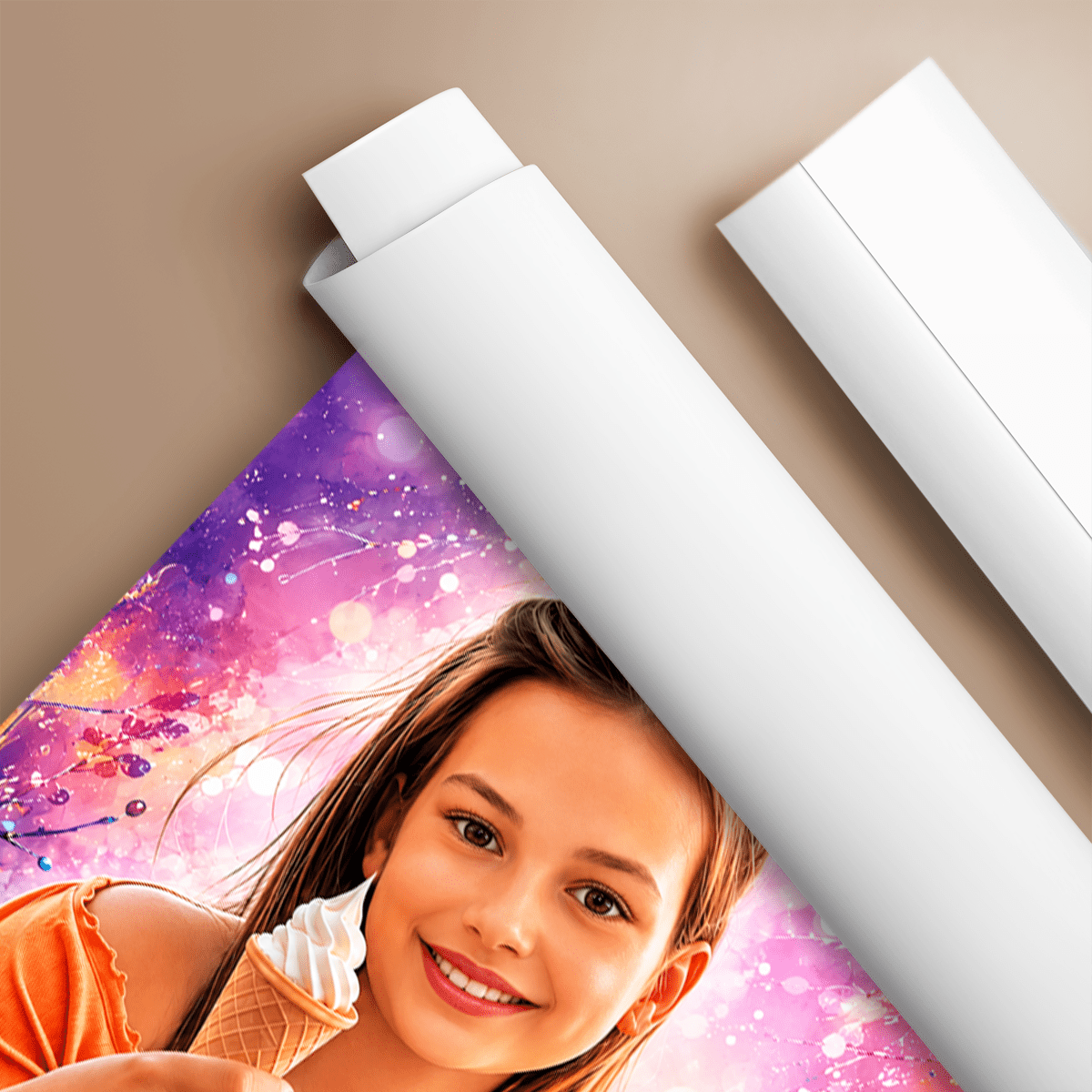 Portret dziecka + kolorowe tło - plakat, spersonalizowany prezent dla dziecka - Adamell.pl